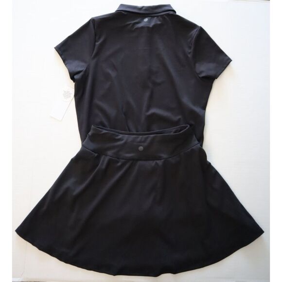 Yogalicious Sz S Black Lux Jane S/S Polo & Game Grace Tennis/Pickleball Skort - Picture 2 of 16